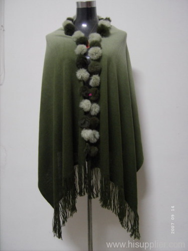 Fur Ball Knitting Shawl scarf
