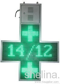 High Bright Green Color Double Sided LED Cross sign