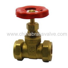Brass compression ends gate valve