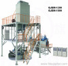 Three-layer co-extruding film blowing machine unit