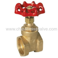 Brass gate valve