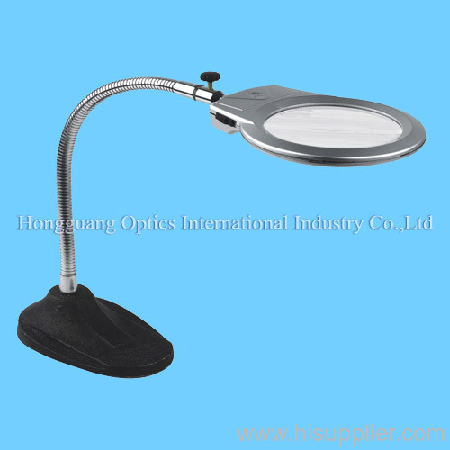 Bench clip magnifier with led