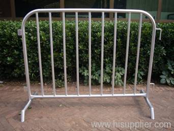 Crowded barricade fence