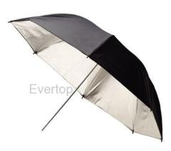 black and silver umbrella reflector