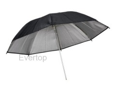 black and silver umbrella reflector