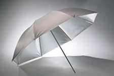 White silver umbrella reflector