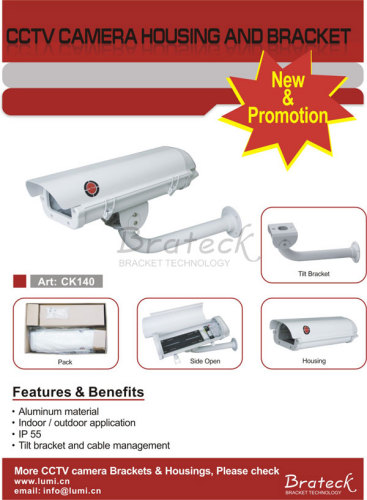 CCTV camera housing and bracket