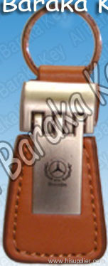 Leather Key Ring With Wooden Package For Mercedes