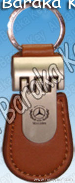Leather Key Ring With Wooden Package For Mercedes