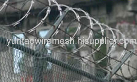 Galvanized Chain Link FenceWith Barbed/Razor Wires
