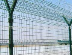 Welded Mesh Fence With Barbed Wires