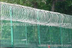 Welded Mesh Fence With Barbed Wires