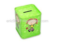 square saving coin tin