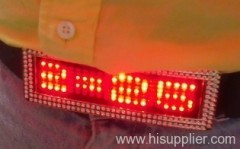 Rhinestone Red LED belt buckle