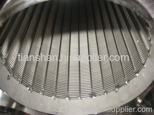 Wedge wire wrapping slotted screen tubes