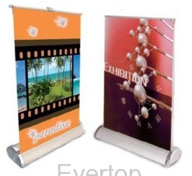 Mini desktop roll up banner