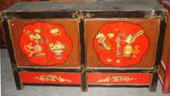 Antique Mongolia painting cabinet
