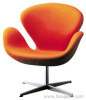 Swan Chair With Microfiber Fabric Or Leather And Fiber Glass