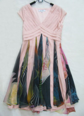 pleated floral print dress