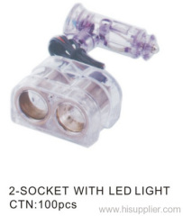 2 socket with LED light