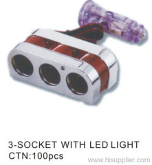 3 Socket with LED light