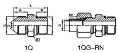 90°METRIC MALE 74 °CONE -BSP MALE 0-RING