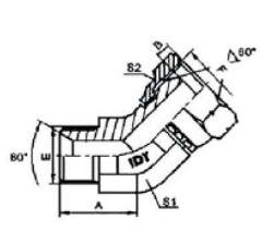 45 °ELBOW BSP MALE 60°