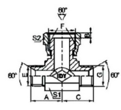 BSP MALE 60°SEAT-BSP FEMALE 60°CONE BRANCH TEE