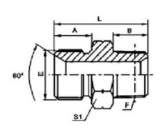 BSP MALE DOUBLE USE FOR 60°SEAT OR BONDED SEAL-BSPT MALE