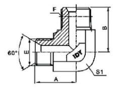 90°ELBOW BSP MALE 60°SEAT-BSPT MALE