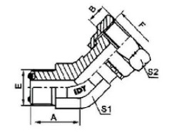 45 °ELBOW ORFS MALE 0-RING-ORFS FEMALE