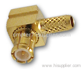 MCX Right Angle Male Connector Crimp for LMR100 Cable