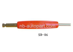 Screwdriver valve core tool