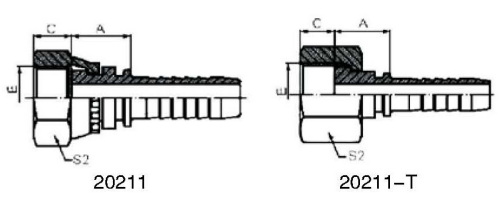 metric female flat seat