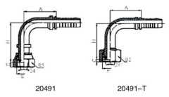 90°METRIC FEMALE 24°CONE O-RING L.T.