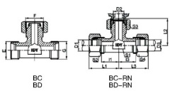 BRANCH TEE FITTINGS WITH SWIVEL NUT