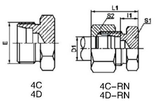 Metric Thread Bite Type Tube Fitting PLUG