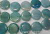 blue cracked agate round coin 25mm
