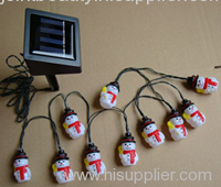 Snowman solar string lights