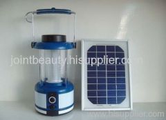 Solar camping lantern with solar panel