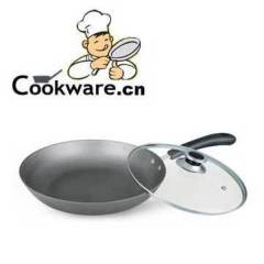 Single Hand Pig Iron Wok with Cover