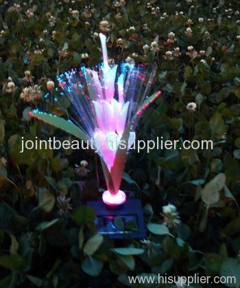 Solar fiber flower light