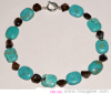 turquoise+smoky quartz nugget necklace