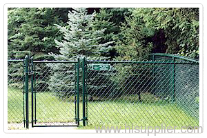 chain link fence green color