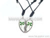 Real 4 Leaf Lucky Clover Valentine Pair Necklace