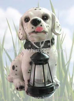 solar garden light spotted dog