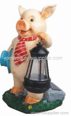 pig solar christmas light