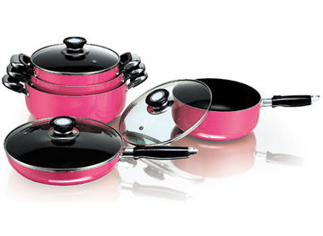 belly shaped nonstick cookware set