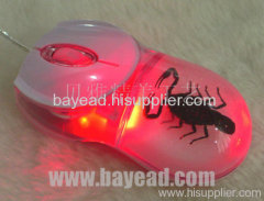 Real Insect Amber Optical Mouse