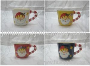 the Christmas ceramic cup